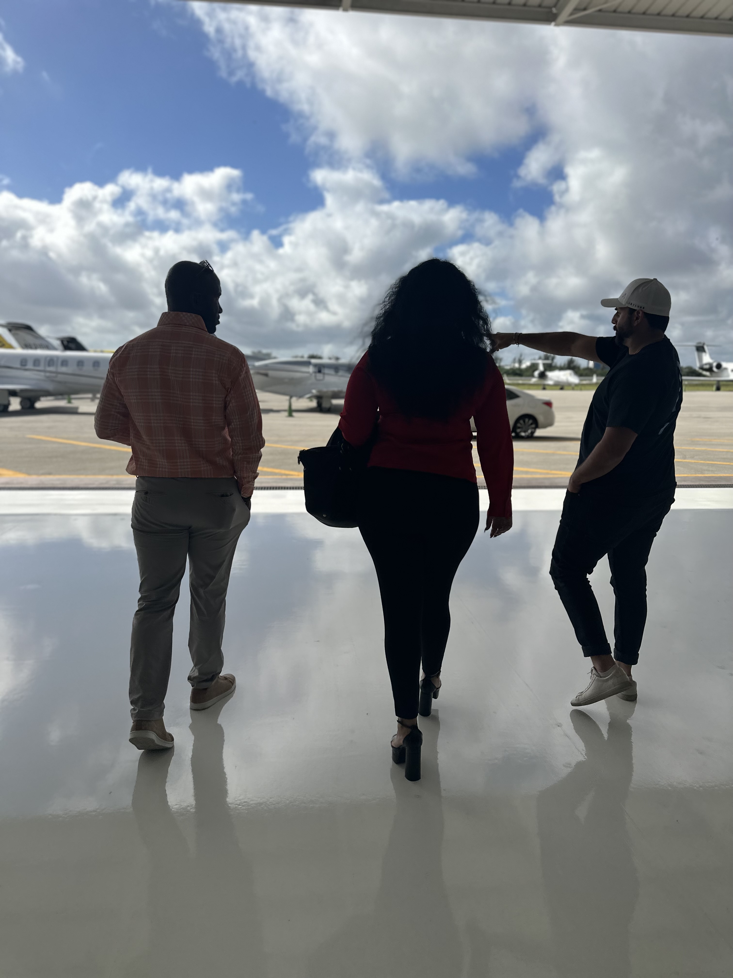 Walking to Private Jet